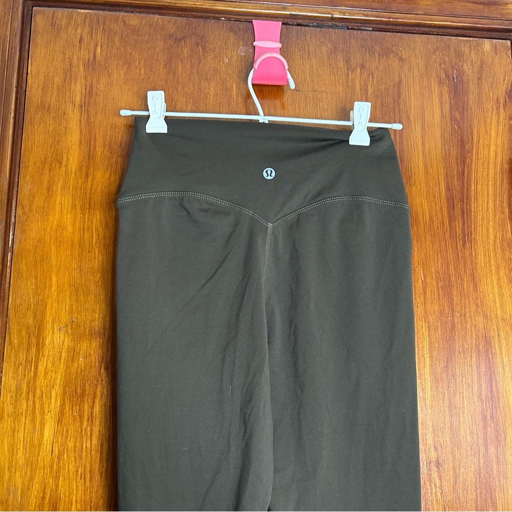 Lululemon Align Leggings Olive Green High Rise Crop Size 6 Sporty Stretch Pants - Picture 8 of 11